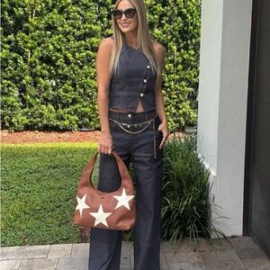 Stylish Gray Women's denim set